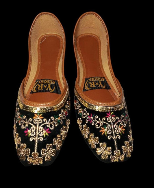 Buy Women's Fabric Handmade Embroidered Fancy Khussa - Traditional Pakistani Footwear | Handcrafted Designer Khussas for Weddings & Parties | Premium Embroidered Ethnic Shoes | Elegant Fancy | Bridal & Festive Footwear for Women Urban Buy Mall