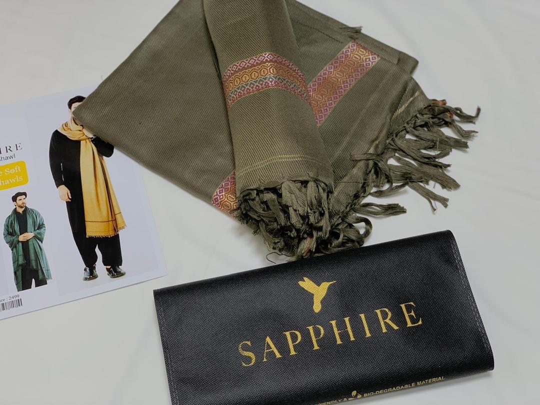 Men's Wool Shawl - Urban Buy Mall - 2.5 Gaz Green Plain Pattern Pakistan - Premium Wool Fabric Winter Shawl - Warm Soft Men's Wrap - Traditional Pakistani Shawl for Men - Comfortable Winter Accessory -