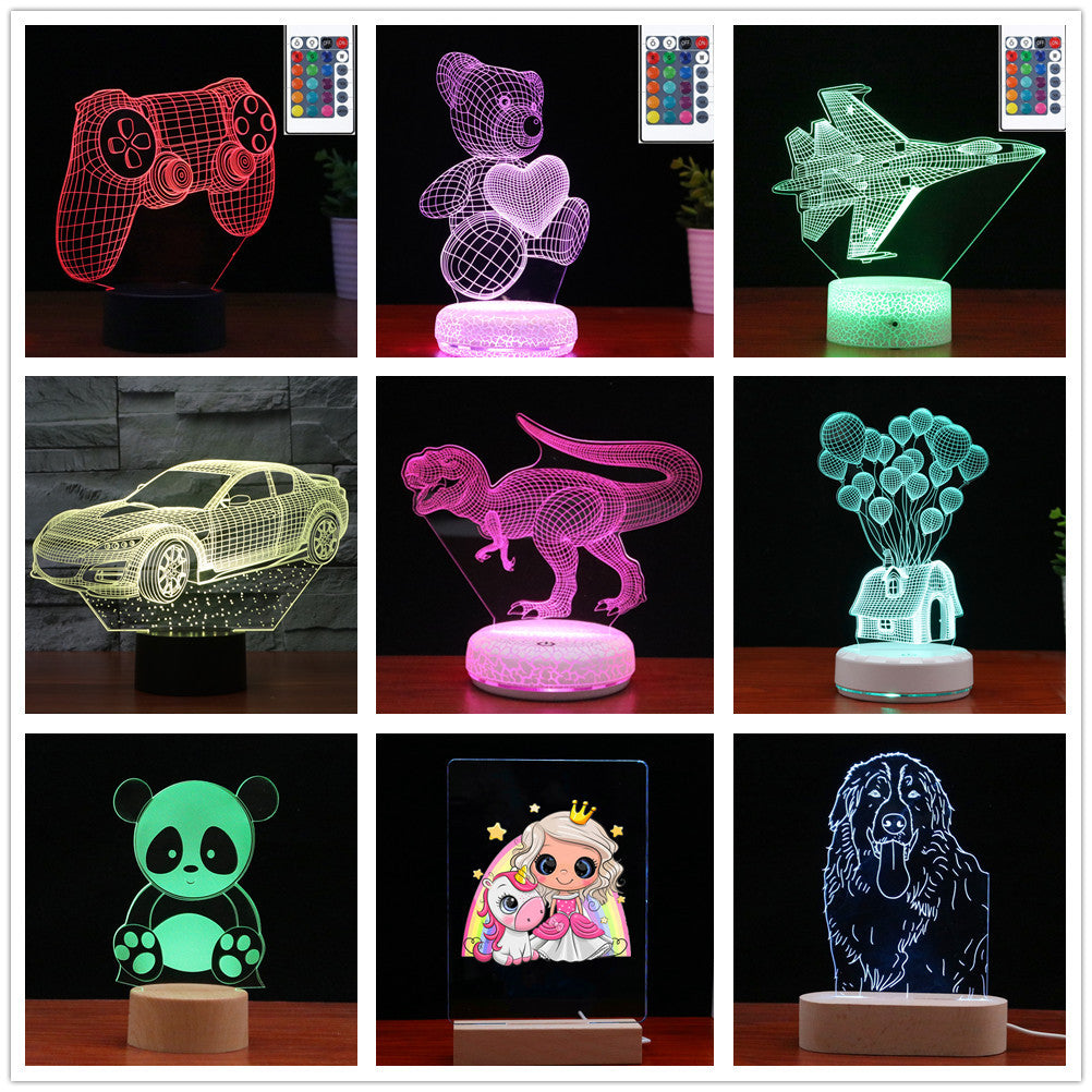 Popular Mud Push Car 3D Light Colorful Touch Led Visual Light Gift Decoration Atmosphere Table Lamp -Urban Buy