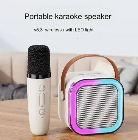 RGB Rechargeable Karaoke Speaker with LED Lamp & Mic | Urban Buy