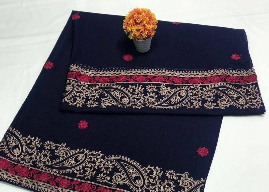 Women's Swiss Embroidered Shawl - Urban Buy Mall - 2.25 Yards Blue Embroidered Wrap Pakistan - Premium Swiss Fabric Shawl - Elegant Embroidery Pattern Dupatta - Luxury Winter Shawl for Women - Traditional Pakistani Shawl - Stylish Blue Embroidered Scarf -