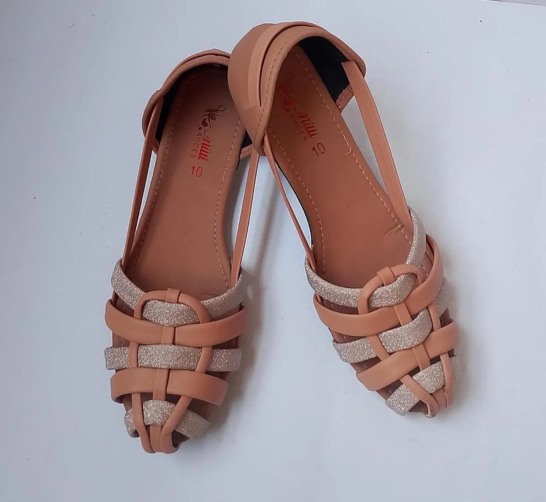 Women's Synthetic Leather Casual Pumps - Trendy Peach Heels for Formal