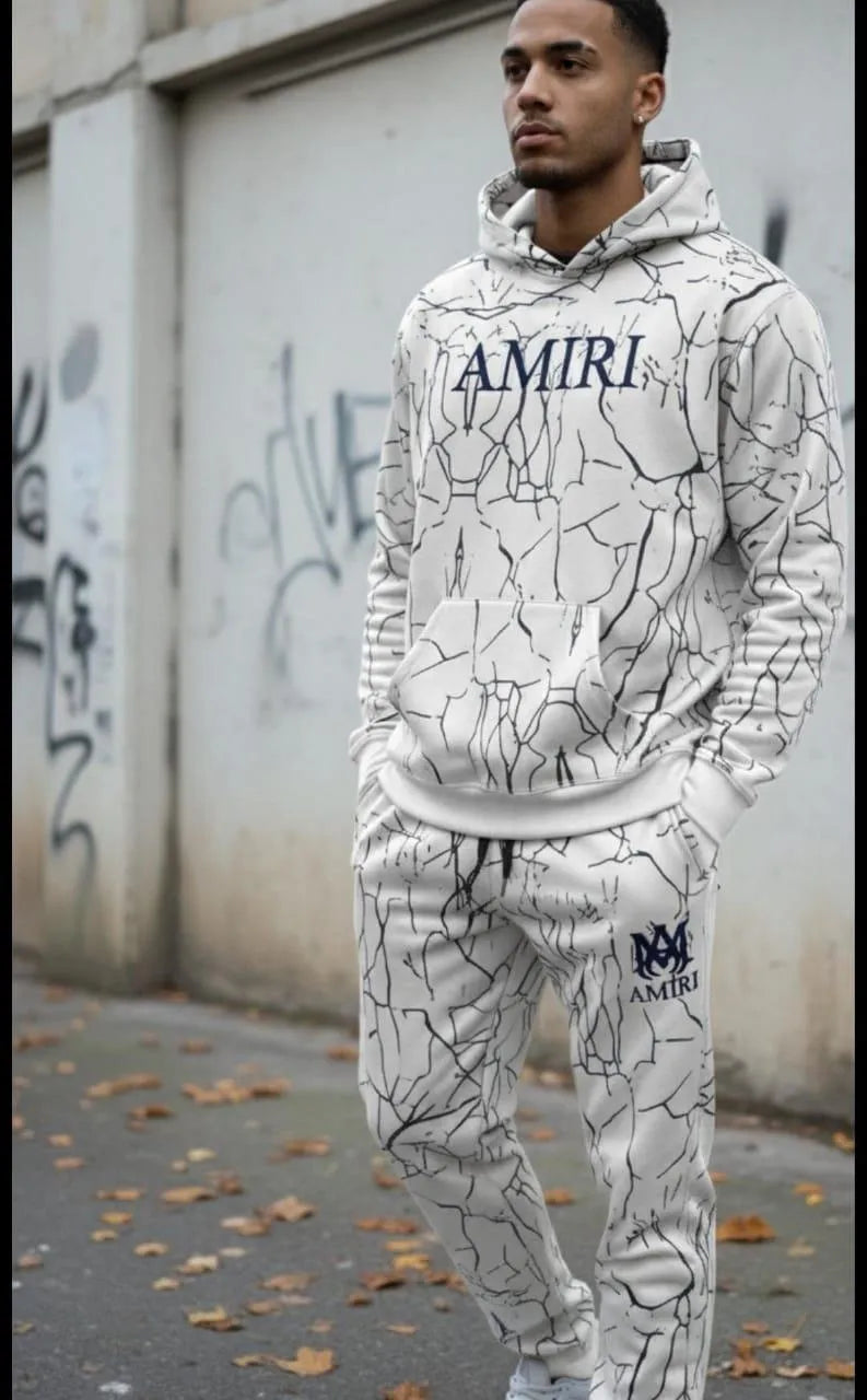 Amiri Fleece Graphic Sublimation Hoodie Track Suit - Urban Buy Mall