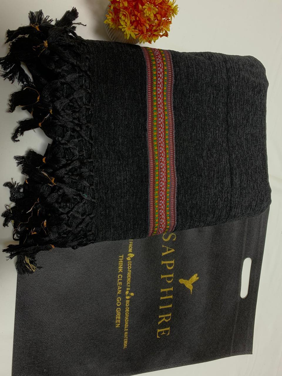 Men's Velvet Embroidered Border Shawl - Premium Winter Shawl | Urban Buy