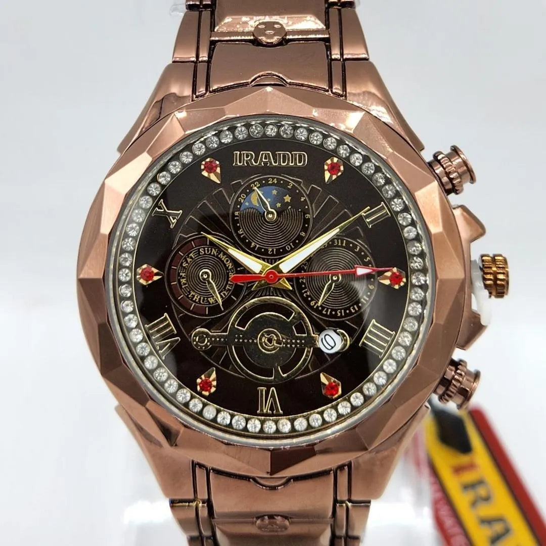 IRADD Men's Rose Gold Tone Multifunction Quartz Watch - Urban Buy Mall