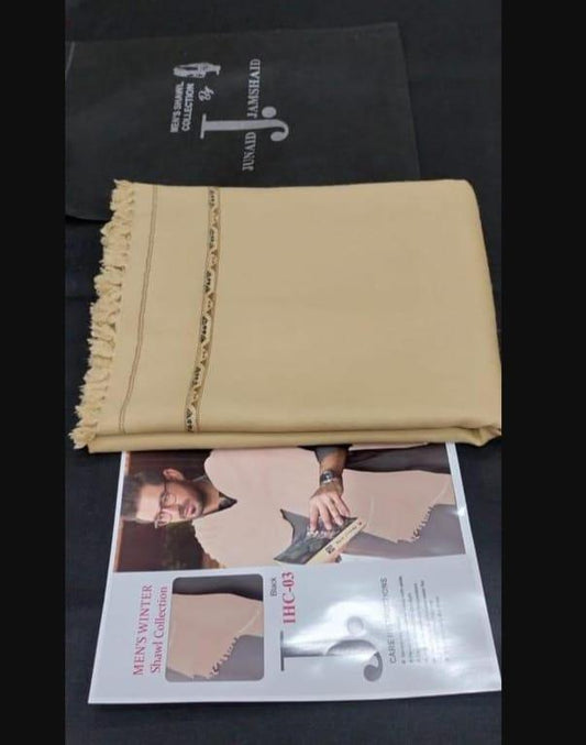 Men's Premium 100% Wool Plain Shawl 3 Yards Classic Black Winter Shawl Soft Warm Luxury Fabric for Cold Weather Traditional Pakistani Shawl High Quality Woolen Material Perfect for Formal Casual Occasions Comfortable Winter Essential | Urban Buy Mall