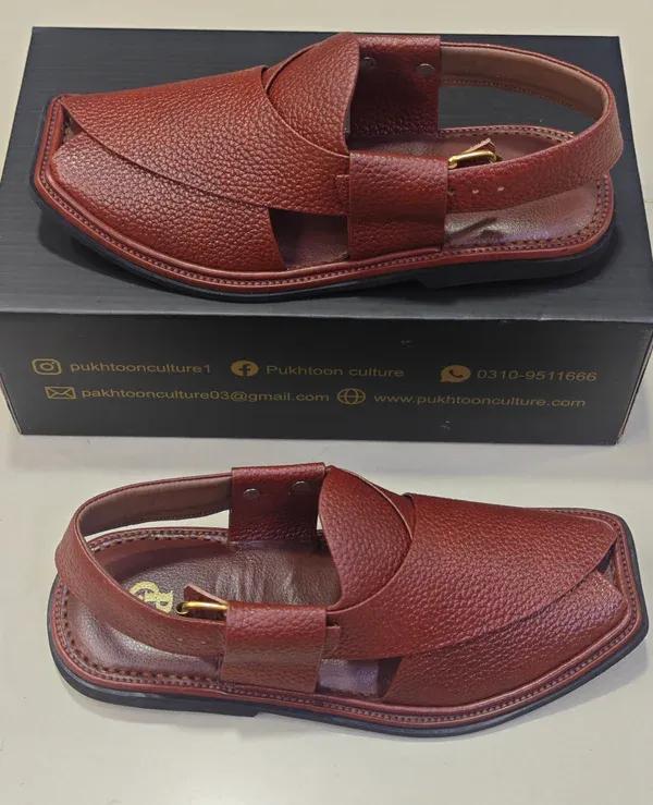 Men's PU Leather Plain Peshawari Chappal