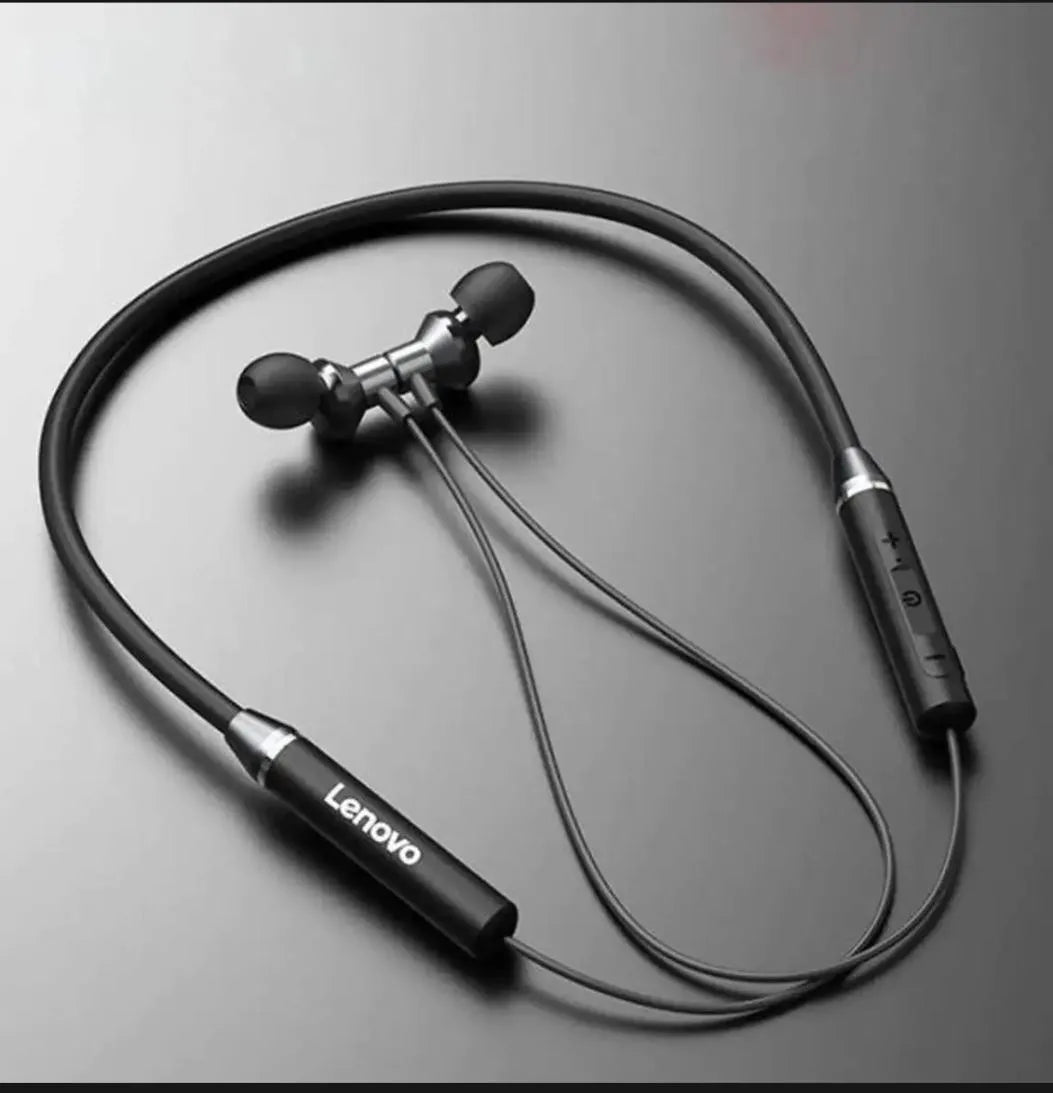 Lenovo HE05 Bluetooth Earphone Neck Hanging Neck Band Wireless Magnetic Design| Urban Buy