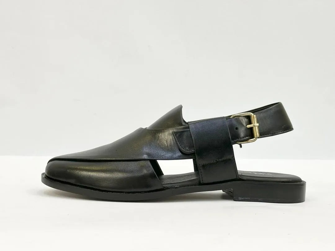Men's Leather Plain Peshawari Chappal