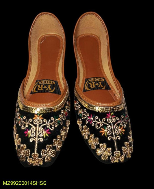 Buy Women's Fabric Handmade Embroidered Fancy Khussa - Traditional Pakistani Footwear | Handcrafted Designer Khussas for Weddings & Parties | Premium Embroidered Ethnic Shoes | Elegant Fancy | Bridal & Festive Footwear for Women Urban Buy Mall