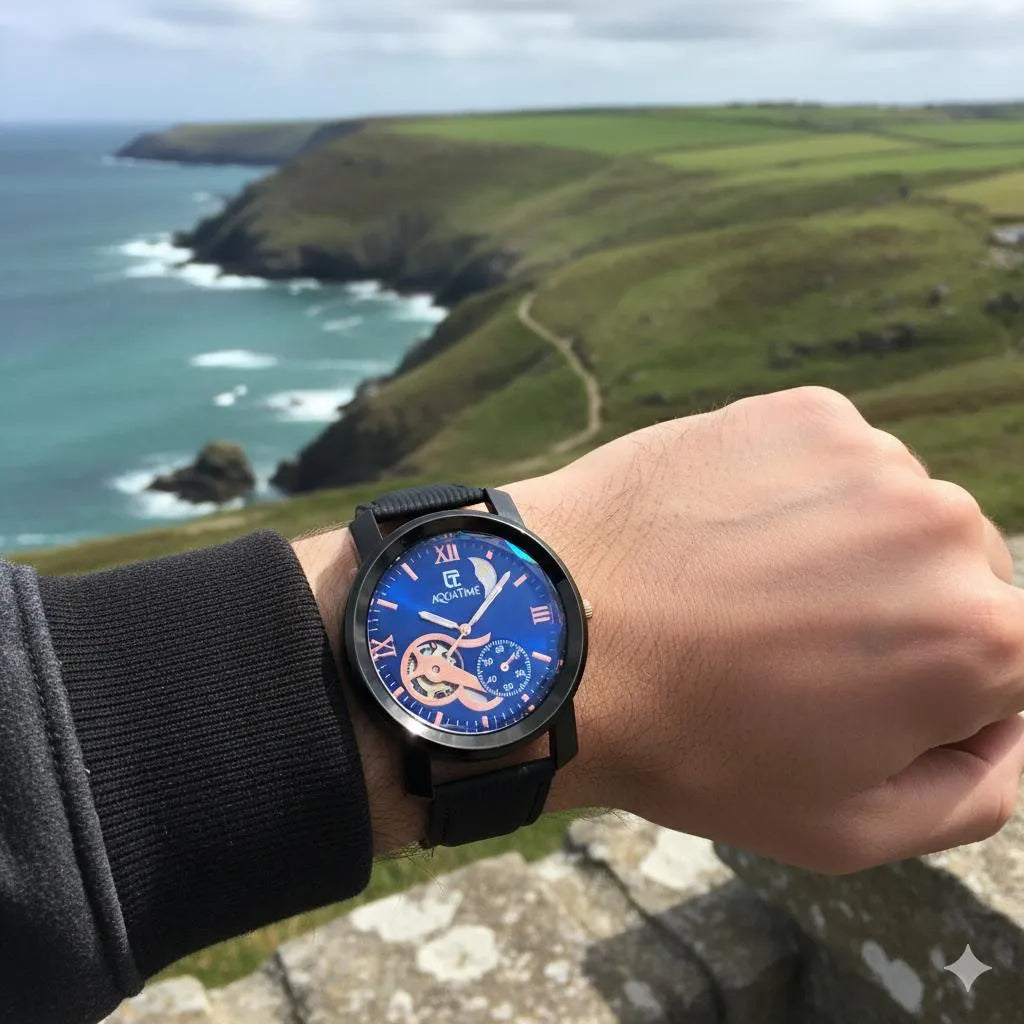 AQUATIME Men's Stylish Black Analog Watch