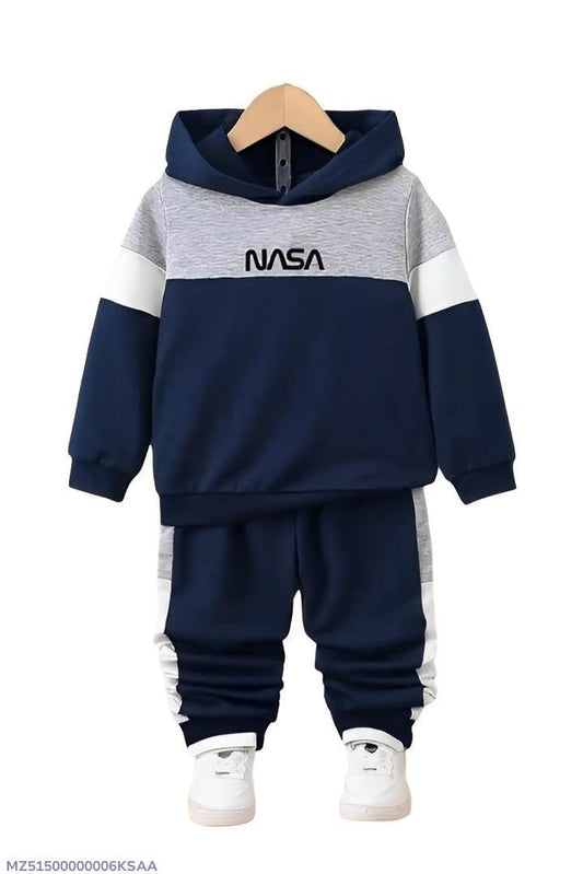 Boy's NASA Fleece Printed Hoodie Tracksuit - Premium Winter Wear for Kids | Comfortable 2-Piece Set | Sizes 1-12 Years | Warm Fleece Fabric | Stylish Blue Design | Perfect for Casual & Outdoor Activities | Affordable Quality Clothing | Shop Now