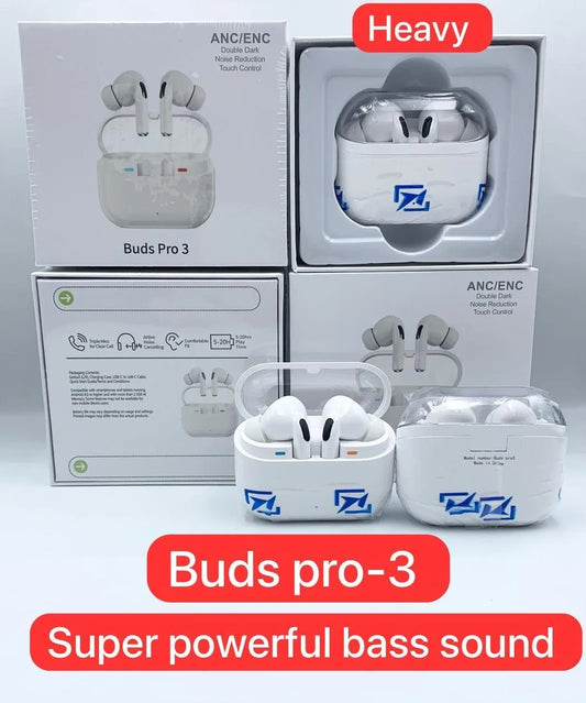 Wireless Bluetooth Airpods 3 Pro | Active Noise Cancellation ANC Earbuds | Bluetooth 5.3 Long Battery Life 26 Hours | Super Bass Smart Touch Controls | Fast Charging Earphones | In-Built Mic Clear Voice | Comfortable Lightweight Design | Urban Buy Mall