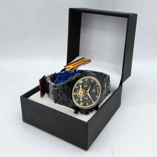 IRADD Men's Black Tone Multifunction Quartz Watch - Urban Buy Mall