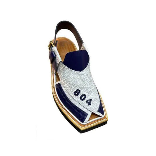 Kaptaan Chappal Imran Khan Peshawari Chappal Men's White Leather Handmade Traditional Fancy Footwear Premium Quality Comfortable Durable Urban Buy Mall