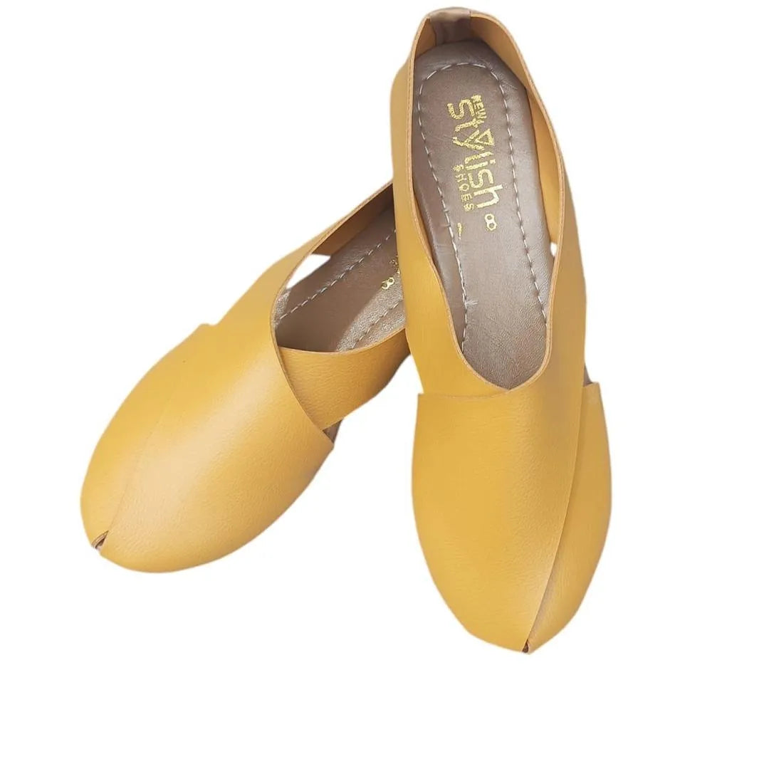 Women's Synthetic Leather Semi-Formal Sandals Mustard - Urban Buy Mall -