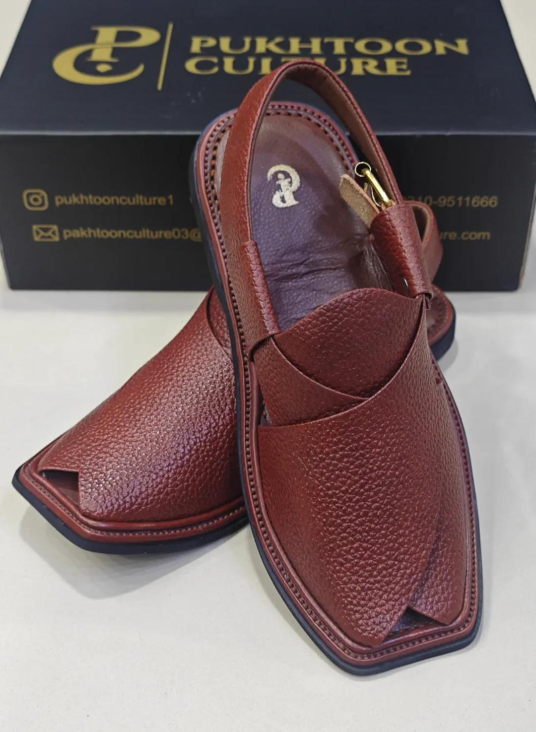 Men's PU Leather Plain Peshawari Chappal