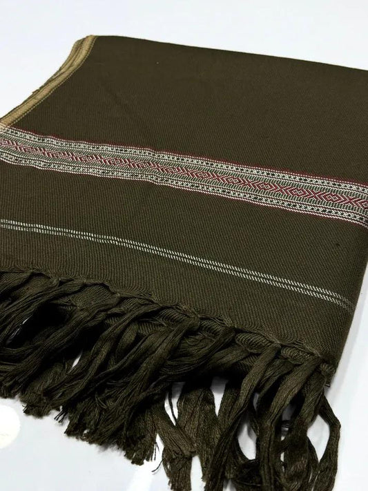 Buy Men's Pashmina Wool Shawl - Pure Soft Islampur Swat Khaddi Shawl | Gents Winter Shawl Pakistan | Acrylic Wool Plain Shawl 4 Meter | Elegant Same Border Design | Premium Quality Men's Chadar | Urban Buy Mall
