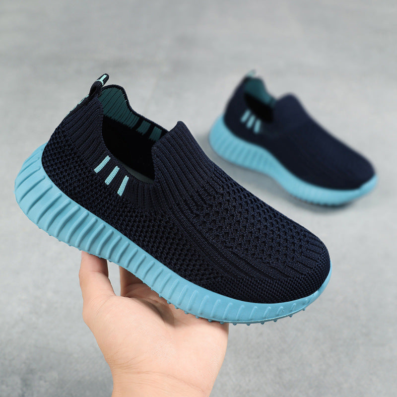 Fujian Kidsren's Shoes  2025 Spring and Summer New Single-Layer Fly-Woven Mesh Kidsren's Shoes Slip-On Lazy Casual Shoes - Urban Buy Mall