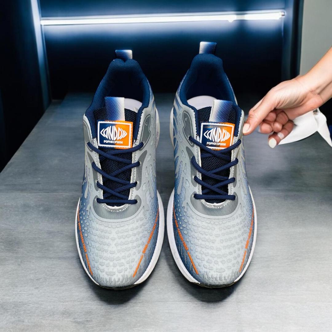 Men's Casual Sneakers Grey - Synthetic Leather Trendy Print Design | Urban Buy Mall