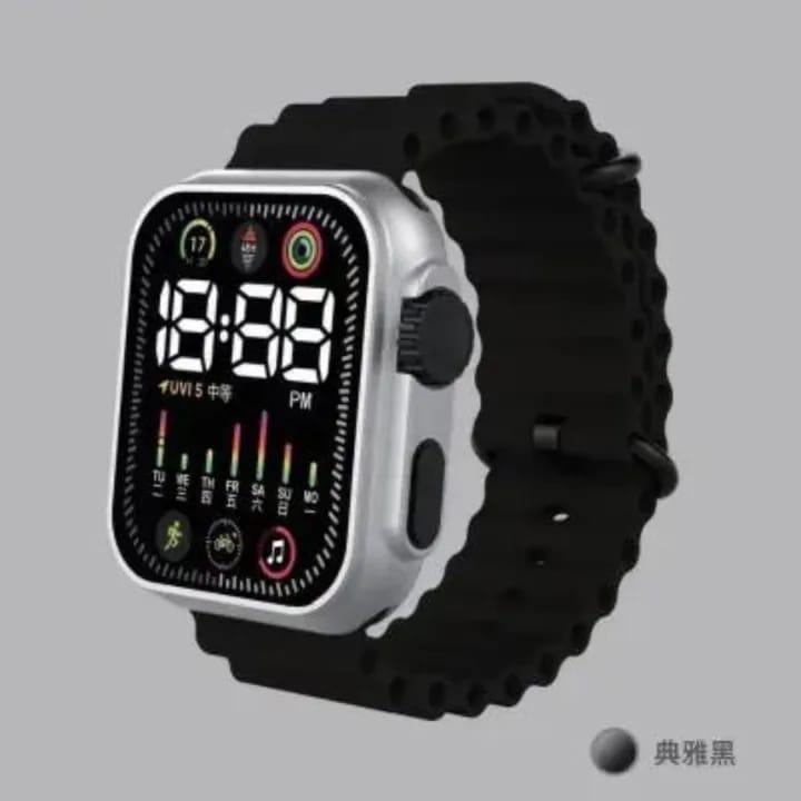 Unisex Waterproof Digital Display Watch - Square Case Rubber Strap | Urban Buy