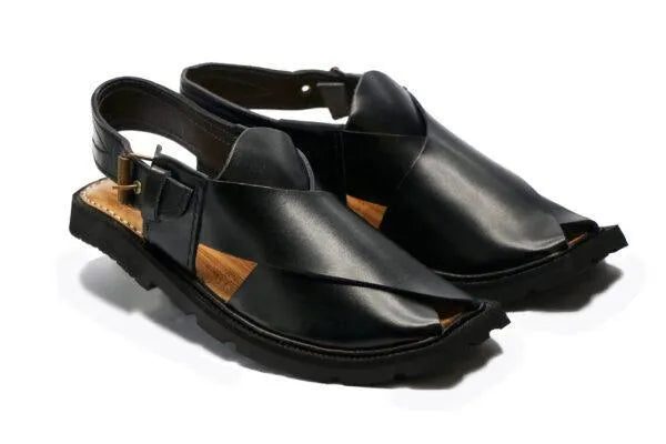 Men's PU Leather Plain Peshawari Chappal