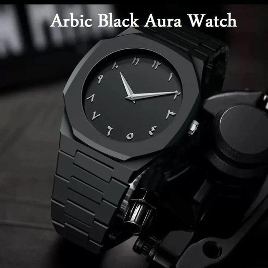 Black Arabic Aura Watch - Men's Carbon Fiber Luxury Watch | Urban Buy