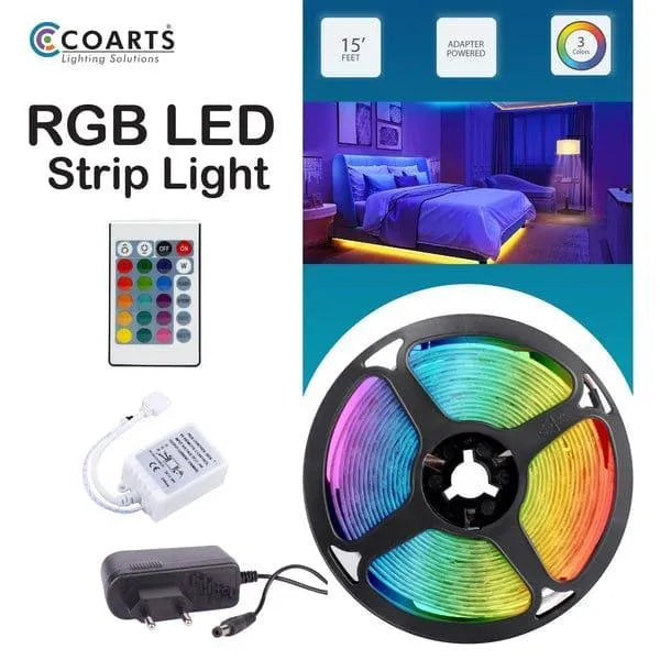 Multicolor LED USB Light Strip 16.4 FT with Remote Control - RGB Color Changing Lights