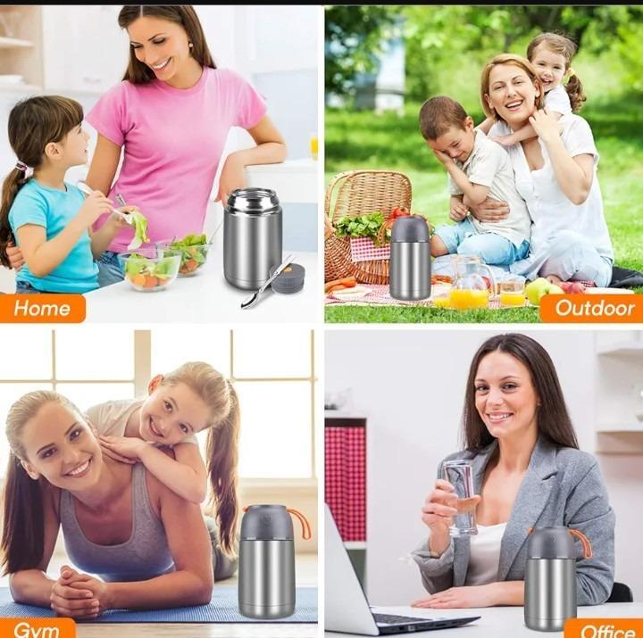 Hot And Cool High Quality Steel Water And Soup Bottle With Spoon