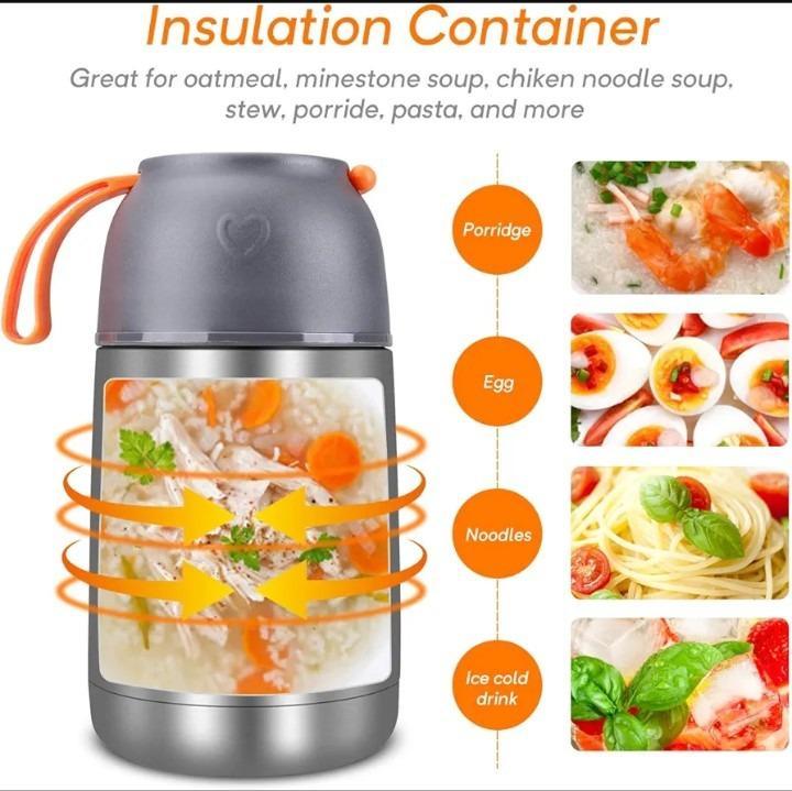 Hot And Cool High Quality Steel Water And Soup Bottle With Spoon