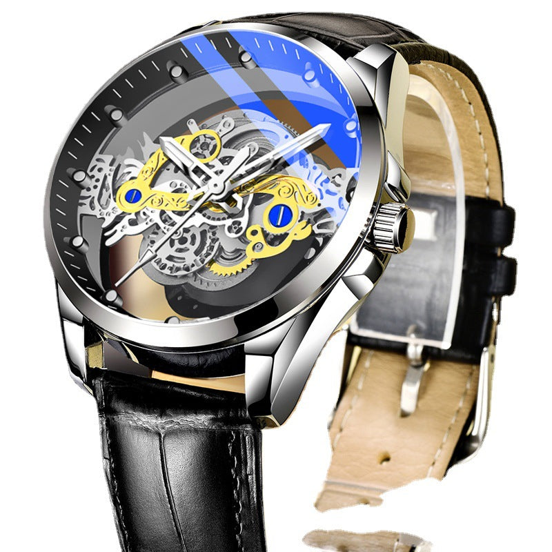 ⚠️ Advance Payment Only ⚠️ Premium Double-Sided Hollow Transparent Men's Watch - Waterproof Luminous Business Watch - Red Skeleton Mechanical Timepiece - Luxury Automatic Watch - TikTok Trending - Urban Buy Mall Pakistan