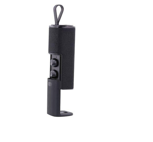 Black Wireless Bluetooth Earbuds with Speaker - 5.0 Mini Headphone & Power Bank - Portable Multifunction Loudspeaker for Outdoor Sports - TWS Stereo Sound - Rechargeable Headset - Premium Audio Quality - Compact Travel Speaker - Shop Now at Urban Buy Mall