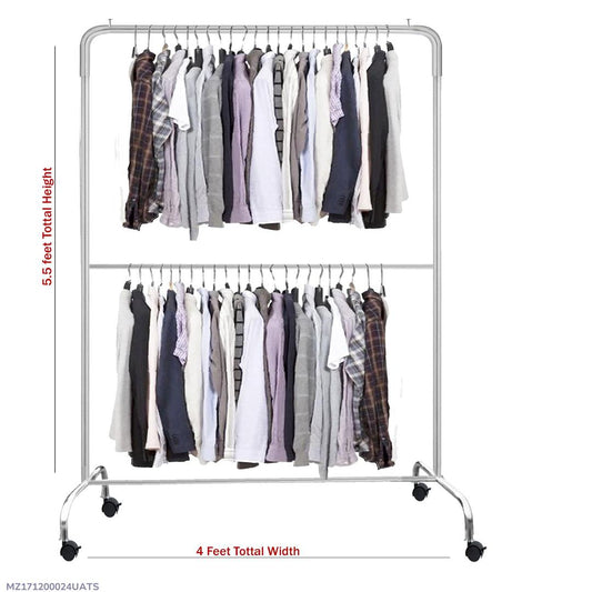 Wardrobe Organizer Stainless Steel Premium Quality Pakistan - Space Saving Clothes Hanger Rack for Closet | Durable Metal Clothing Storage Solution | Urban Buy Mall | Multi-Layer Garment Organizer | Heavy Duty Closet Organization System | Home Bedroom