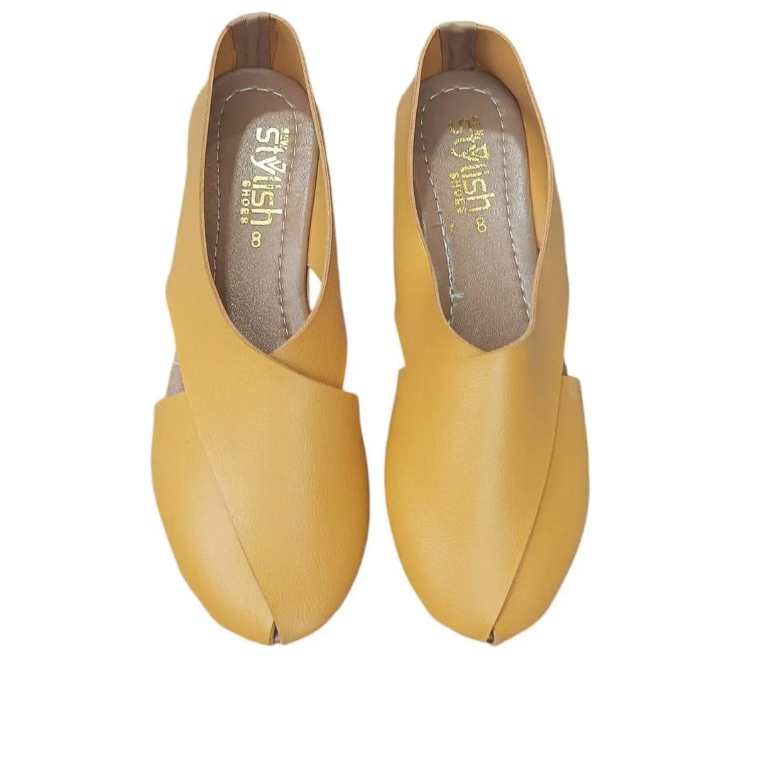 Women's Synthetic Leather Semi-Formal Sandals Mustard - Urban Buy Mall -