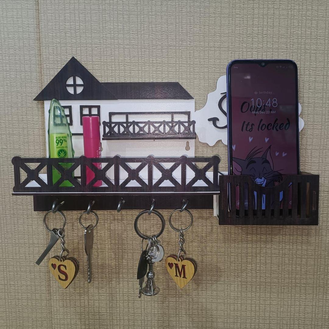 Sweet Home Wooden Keys And Mobile Holder Urban Buy Mall