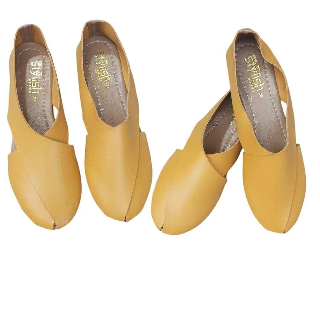Women's Synthetic Leather Semi-Formal Sandals Mustard - Urban Buy Mall -