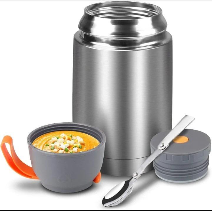 Hot And Cool High Quality Steel Water And Soup Bottle With Spoon