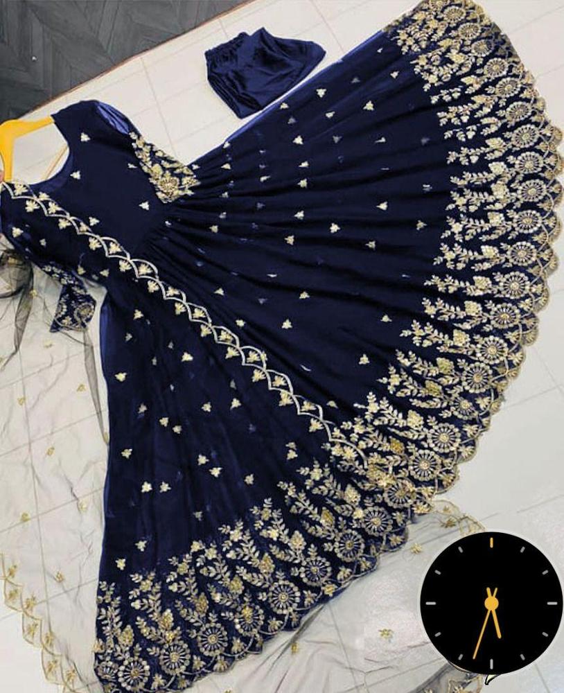 Women's 3-Piece Shamoz Silk Embroidered Maxi - Stitched Pakistani Dress | Urban Buy