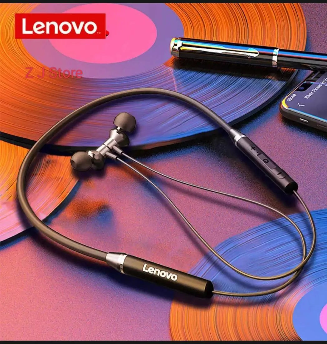 Lenovo HE05 Bluetooth Earphone Neck Hanging Neck Band Wireless Magnetic Design| Urban Buy