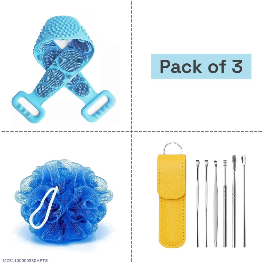 Affordable Effective Solution Cleaning Bundle 3 Piece Bath Scrubber Loofah Earwax Cleaner Urban Buy Mall