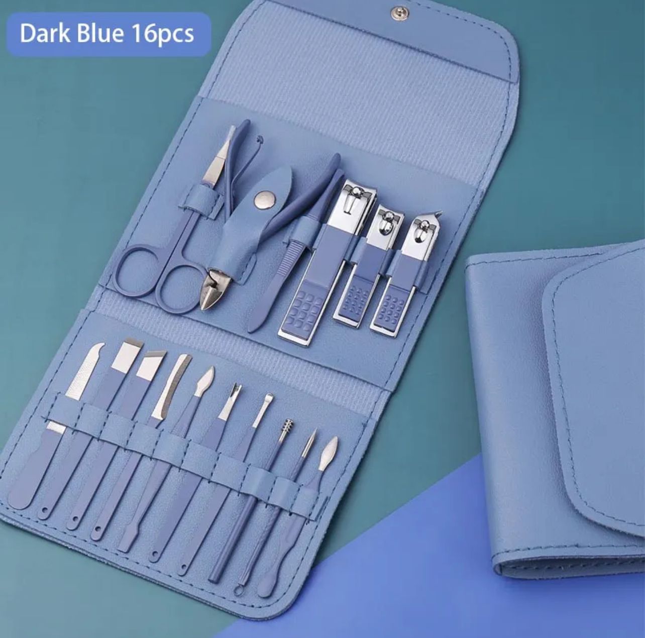 Professional 16-Piece Manicure Pedicure Kit - Stainless Steel Nail Grooming Set