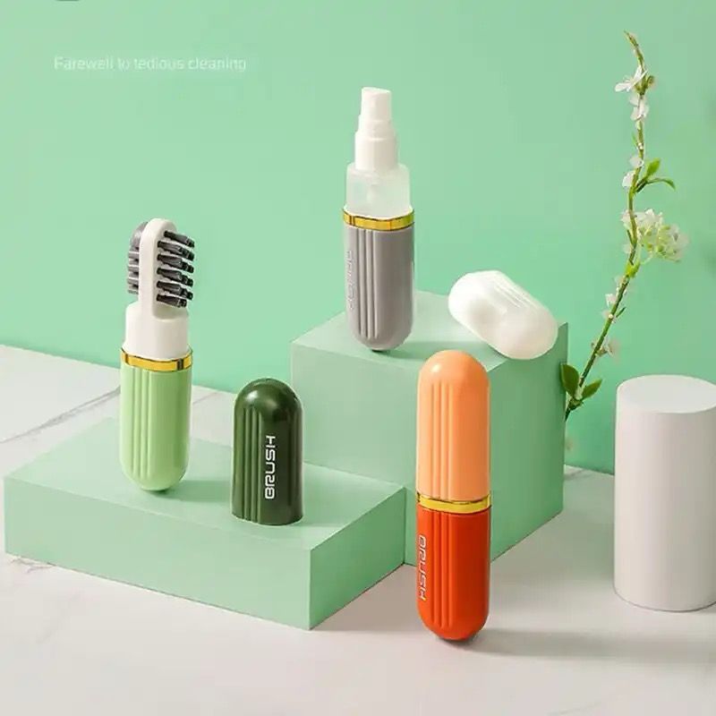 3-in-1 Shoe Brush with Dispensing Bottles - Cleaning Tool Kit | Urban Buy