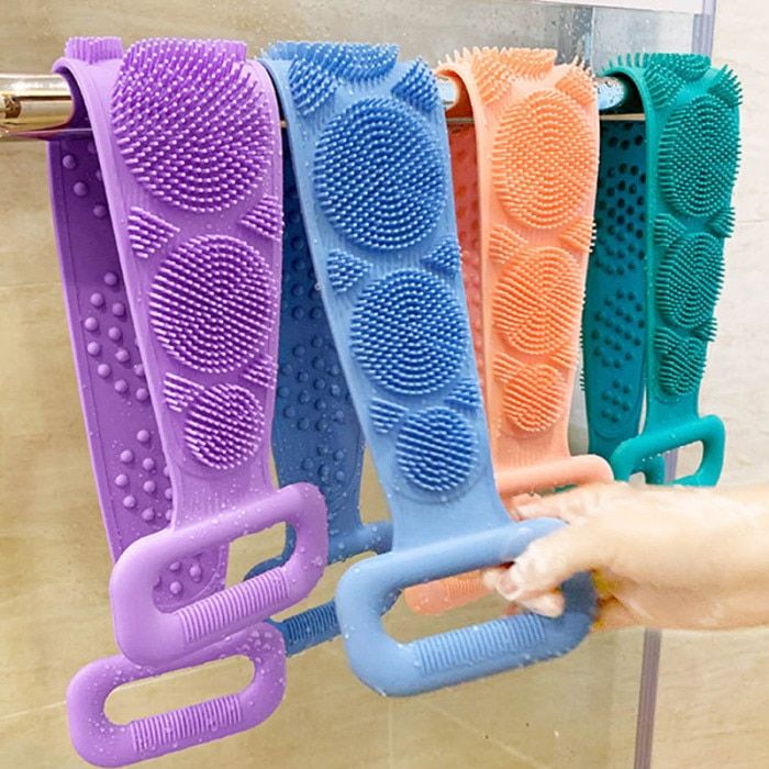 Silicone Body Brush Belt for Bath & Shower - Exfoliating Back Scrubber
