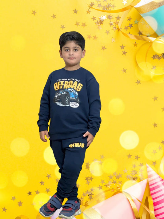 Kids Off Road Cotton Fleece Tracksuit 2-Piece Winter Set for Boys Girls Warm Comfortable Sweatshirt Pants Combo Stylish Outdoor Design Soft Durable Cold Weather Clothing Available in Multiple Sizes Trendy Athletic Wear Urban Buy Mall Pakistan