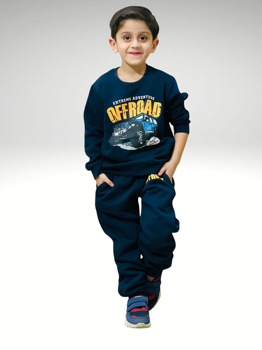 Kids Off Road Cotton Fleece Tracksuit - 2 Piece Winter Set | Urban Buy