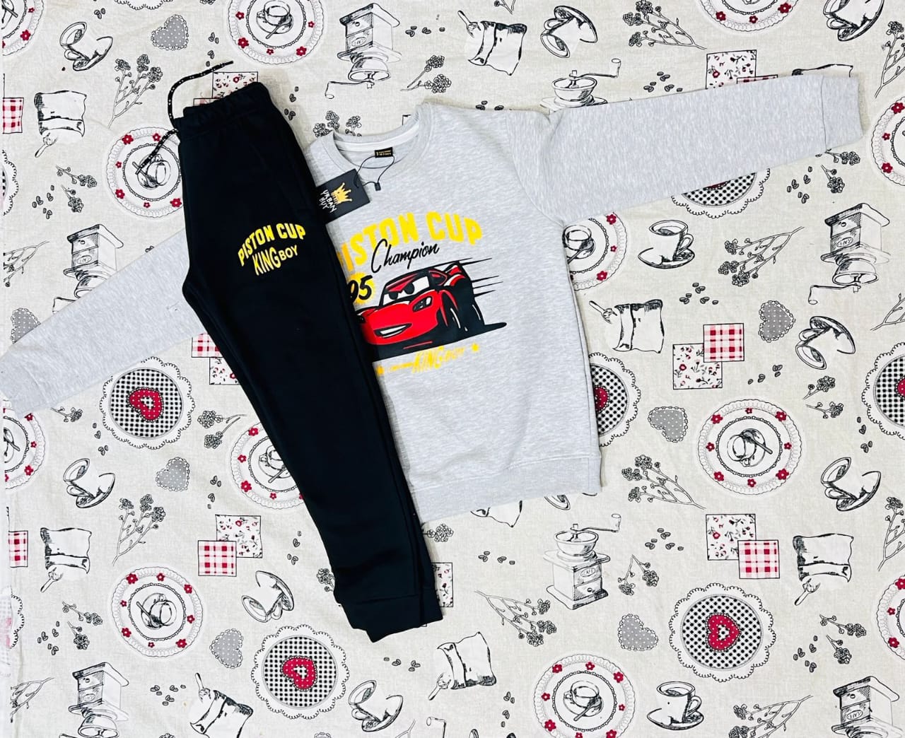 Kids Car Blue & Gray Fleece Twinset - Warm Winter Set | Urban Buy