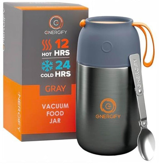 Hot And Cool High Quality Steel Water And Soup Bottle With Spoon