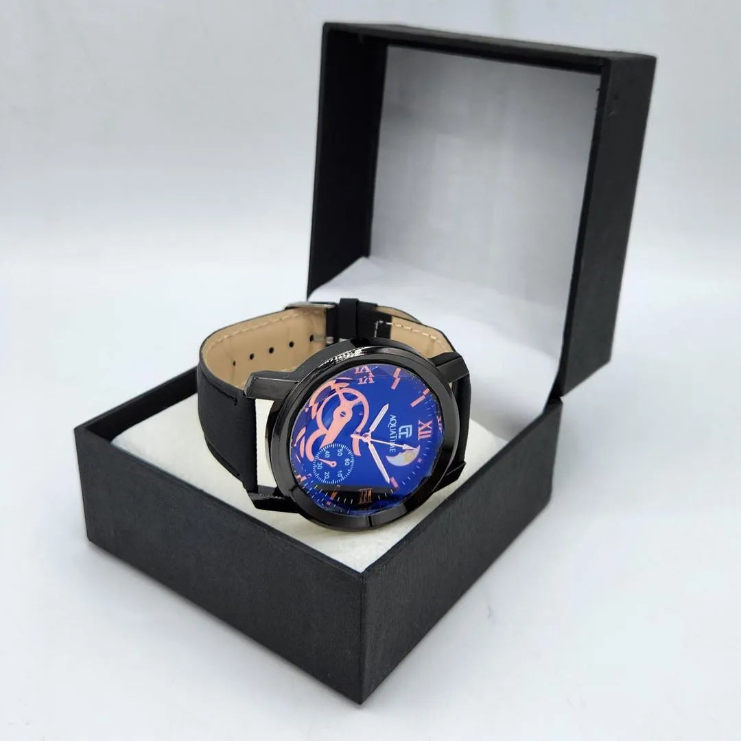 AQUATIME Men's Stylish Black Analog Watch