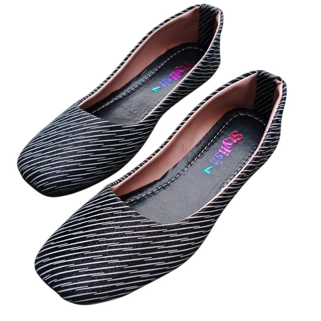 Women's Synthetic Leather Fancy Pumps - Elegant Black Heels