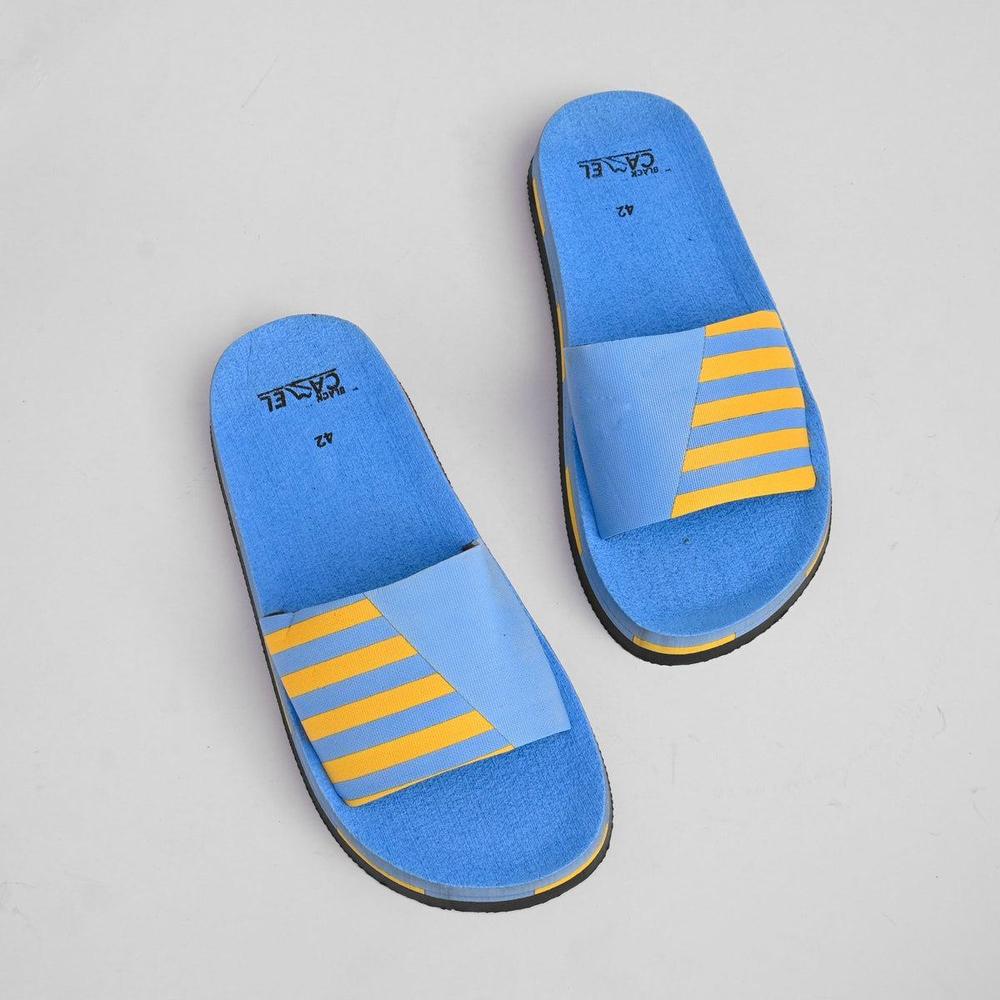 Black Camel Line Style Slide Sandals Blue Men's Trendy Comfortable Urban Buy Mall